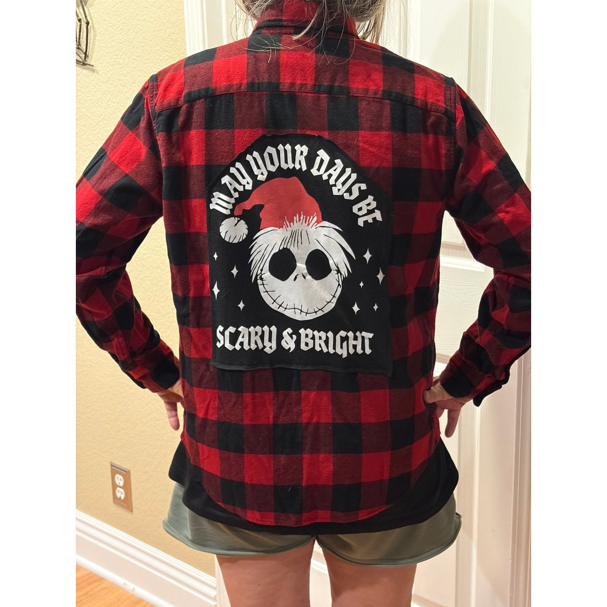 Nightmare before Christmas Upcycled Flannel Shirt Unisex Small S