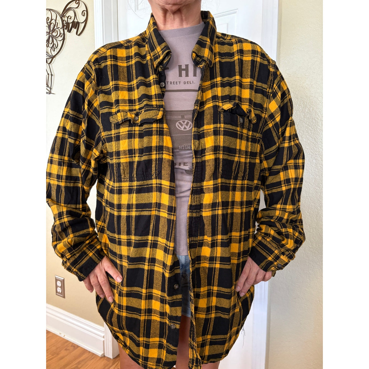 Pittsburgh Steelers NFL Upcycled Flannel Shirt Unisex 3XL