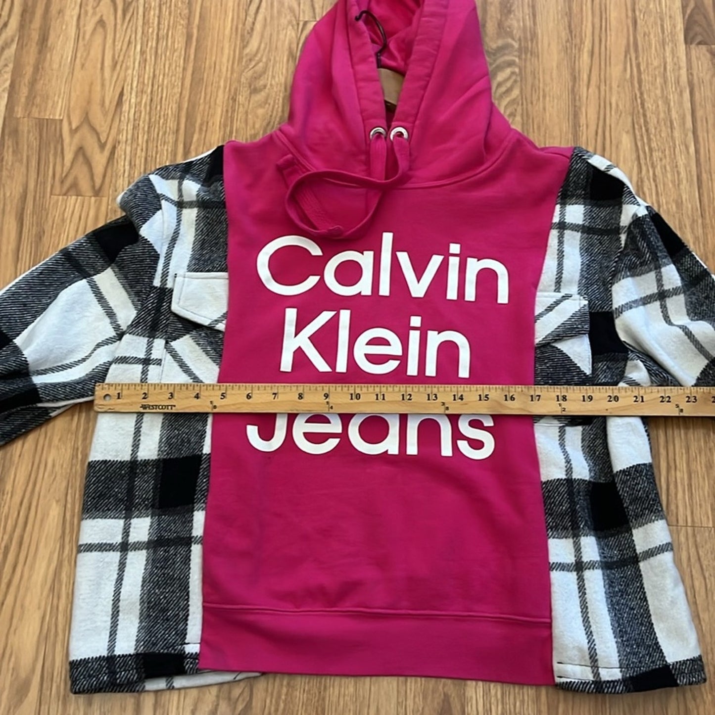 Calvin Klein Jeans Sweatshirt Flannel Shirt upcycled one size