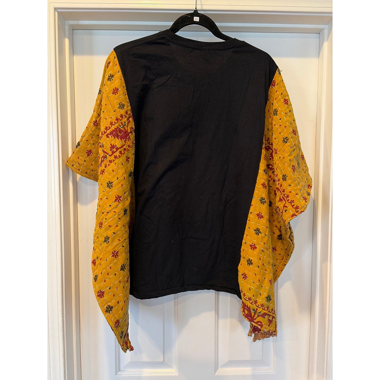 Santa Christmas Upcycled Kantha Tunic Top Shirt OS Handmade