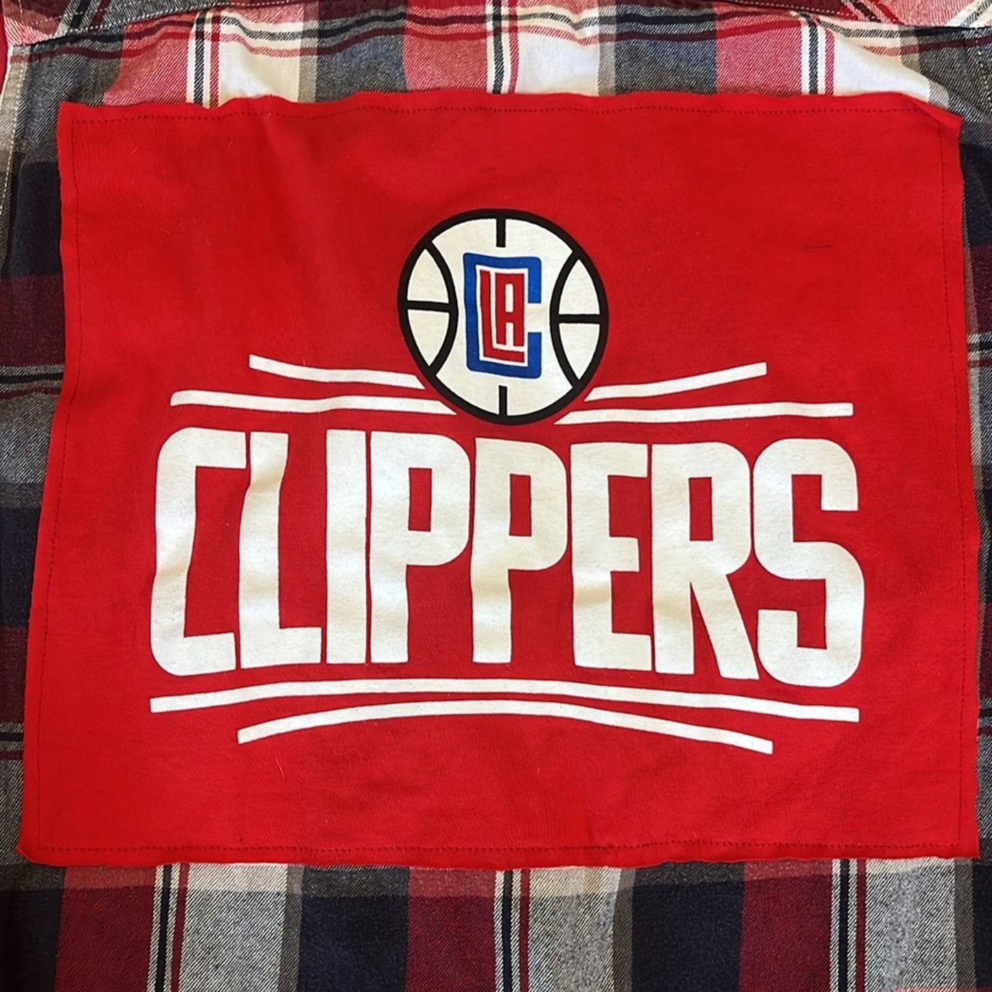 Los Angeles Clippers Flannel Shirt upcycled unisex Size Large L