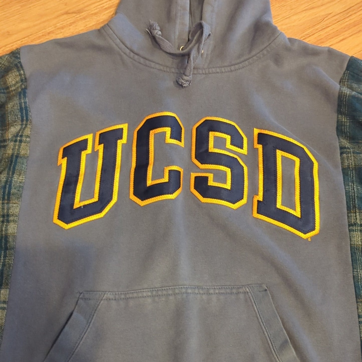 UCSD University of California San Diejo Flannel Shirt/Sweatshirt upcycled