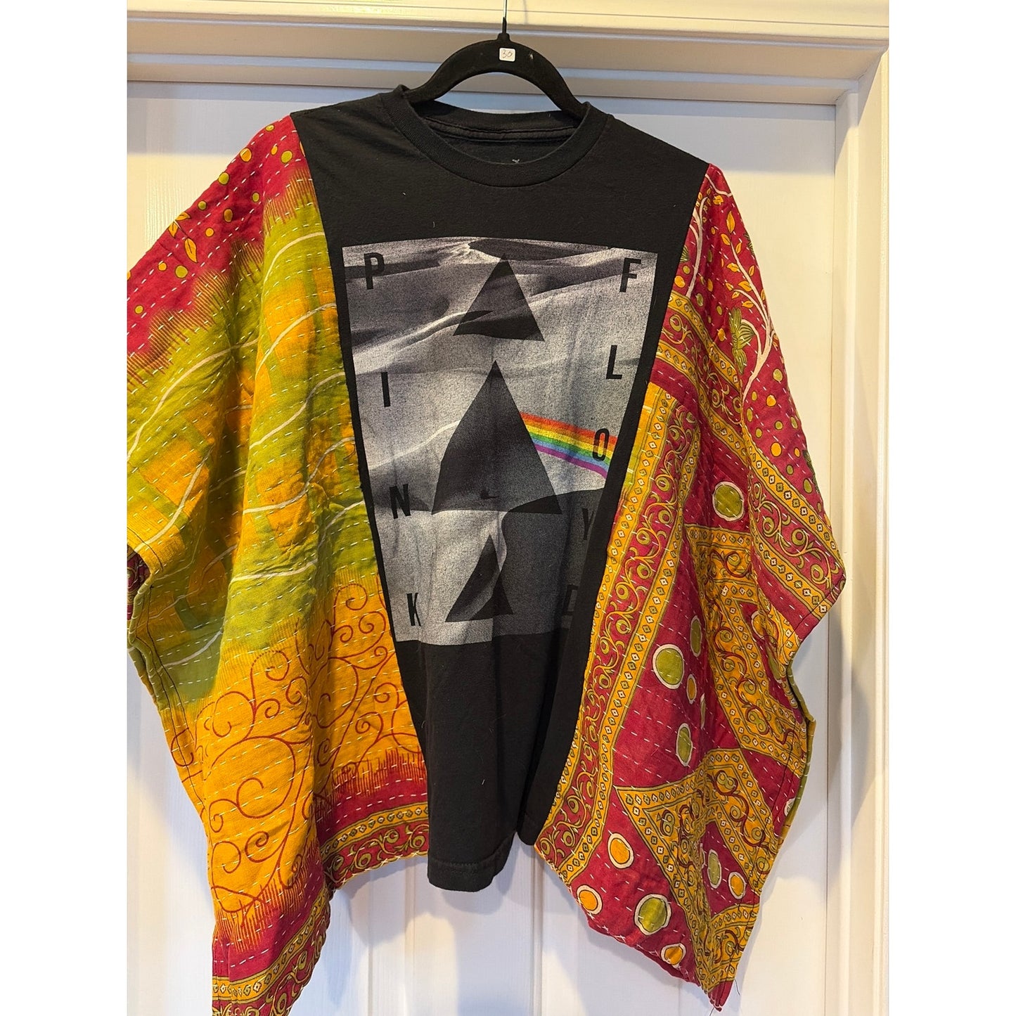 Pink Floyd Upcycled Kantha Tunic Top Shirt OS Handmade Boho