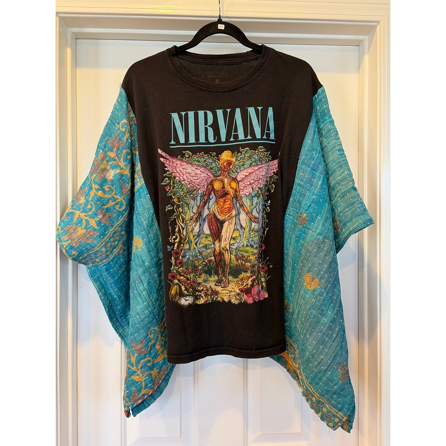 Nirvana Upcycled Kantha Tunic Top Shirt OS Handmade Boho