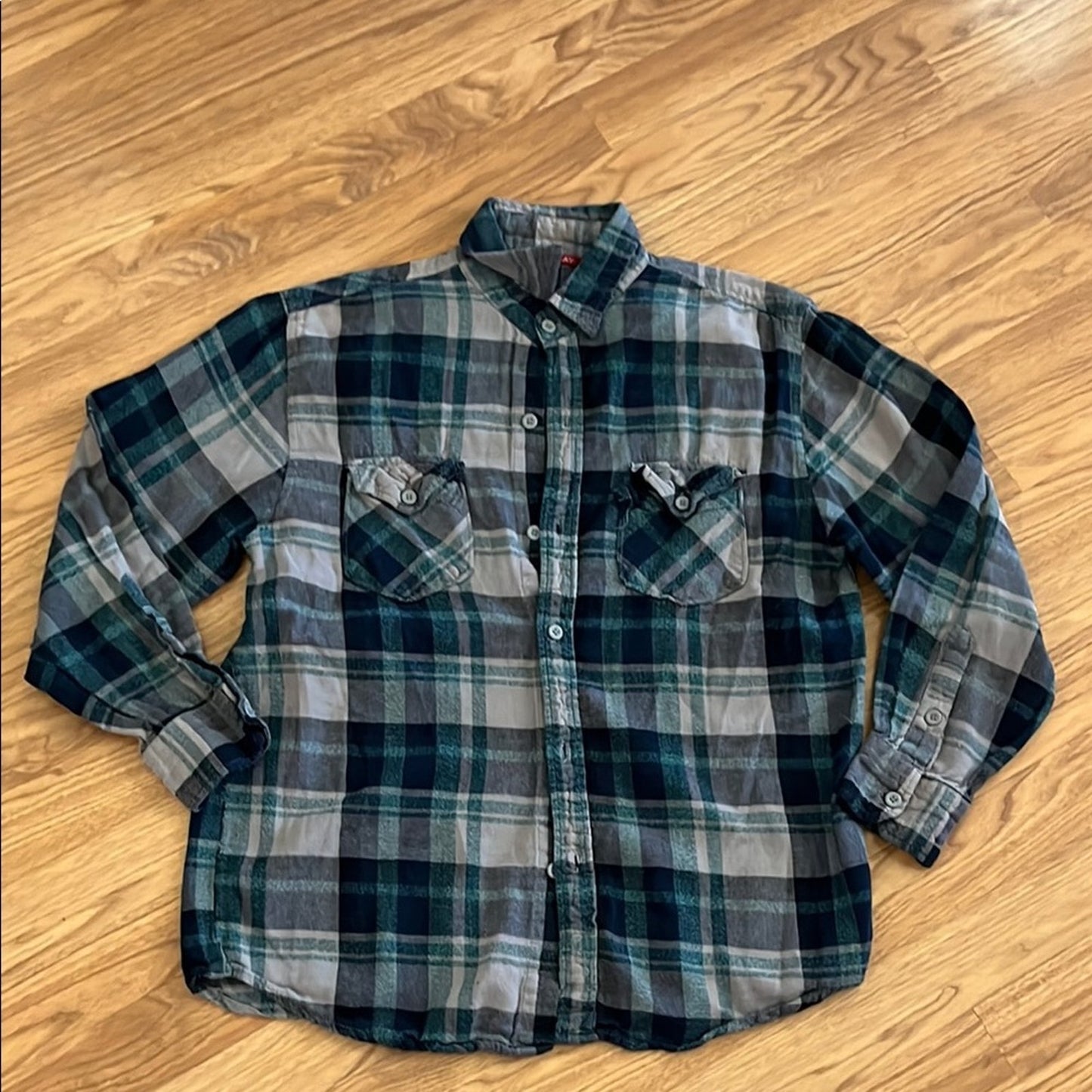 Ice Cube Flannel Shirt upcycled unisex Size XL
