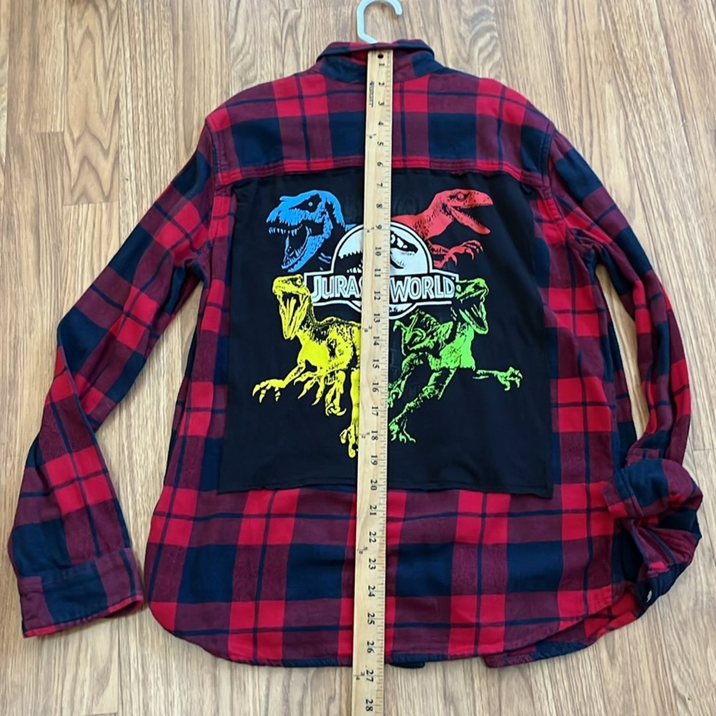 A&F Jurassic World Flannel Shirt upcycled unisex size 15 / 16