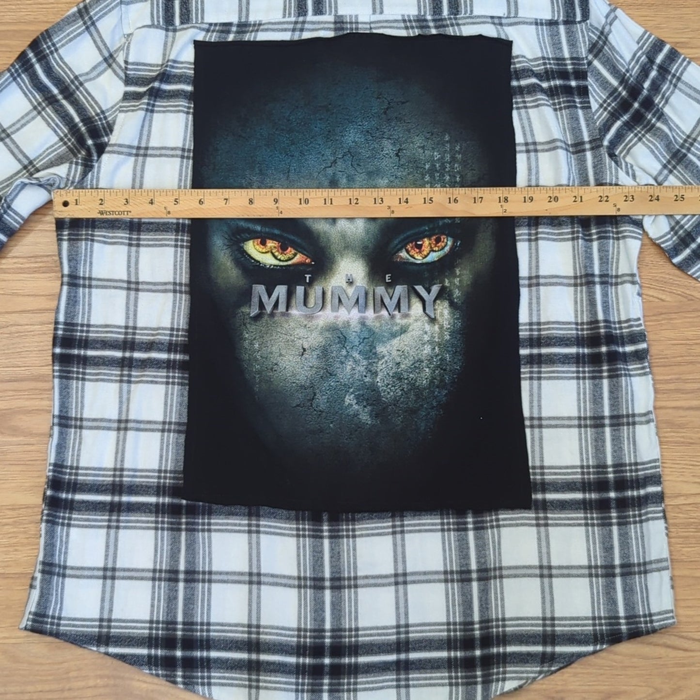 The Mummy Flannel Shirt upcycled one of a kind unisex size large