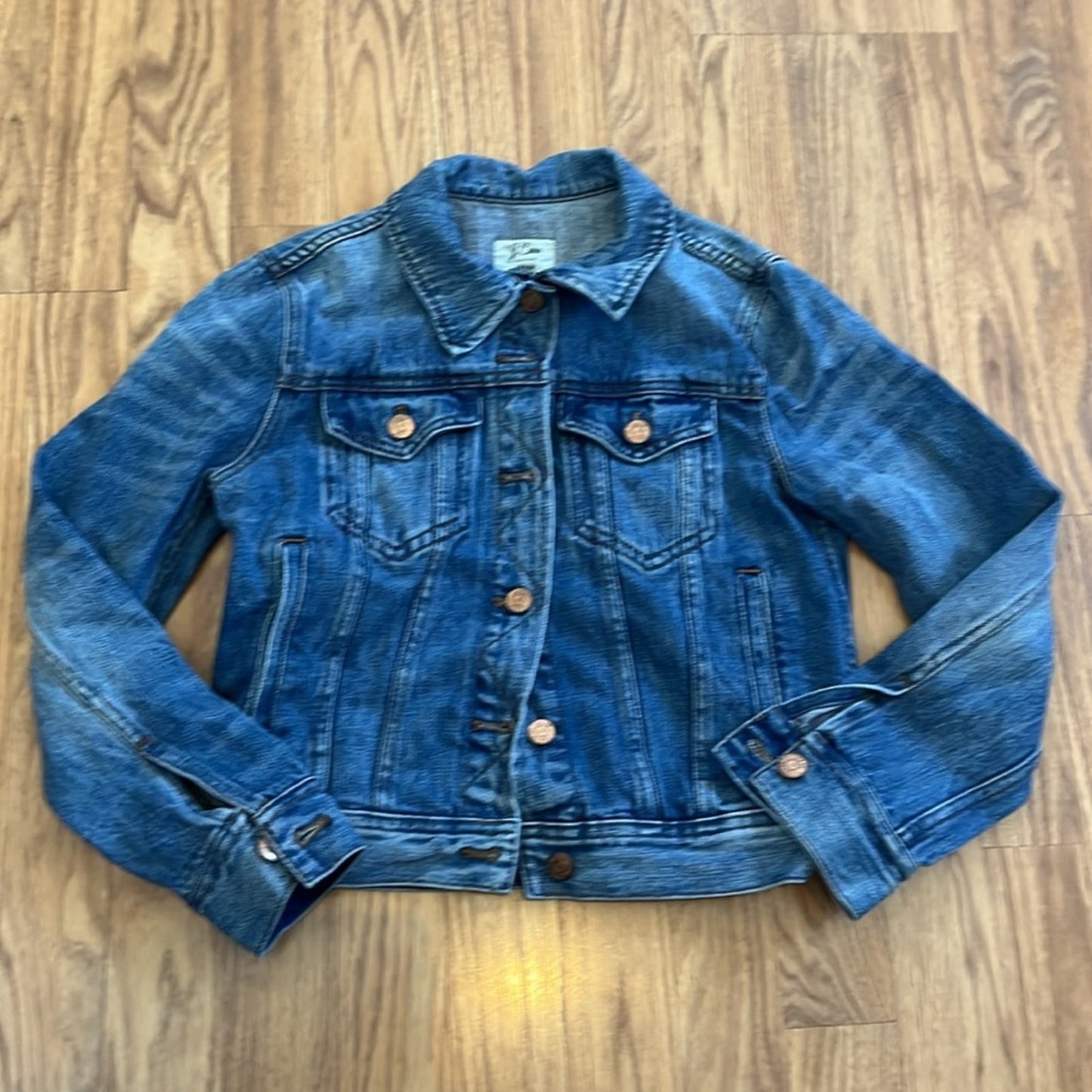 LA Rams House NFL Football Jean Jacket Denim upcycled Xsmall XS