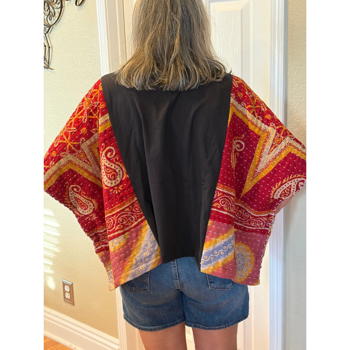 Korn Upcycled Kantha Tunic Top Shirt OS Handmade Boho