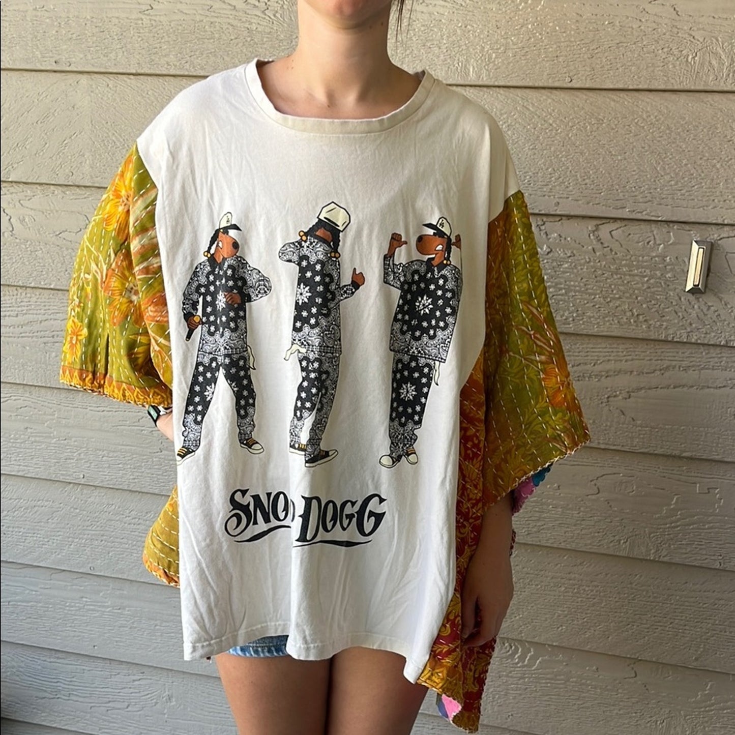 Snoop Dogg Upcycled Kantha Tunic Top Shirt OS Handmade Boho