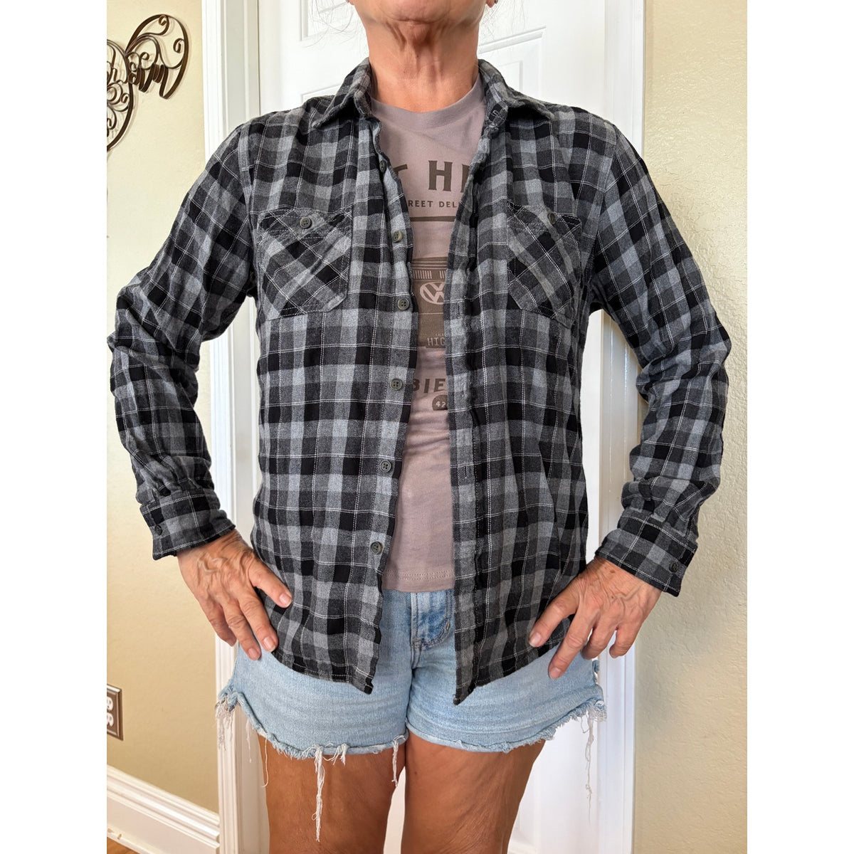 Pittsburgh Steelers NFL Upcycled Flannel Shirt Unisex Medium M