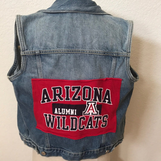 UofA Arizona Wildcats Alumni Jean jacket upcycled one of a kind Gap small