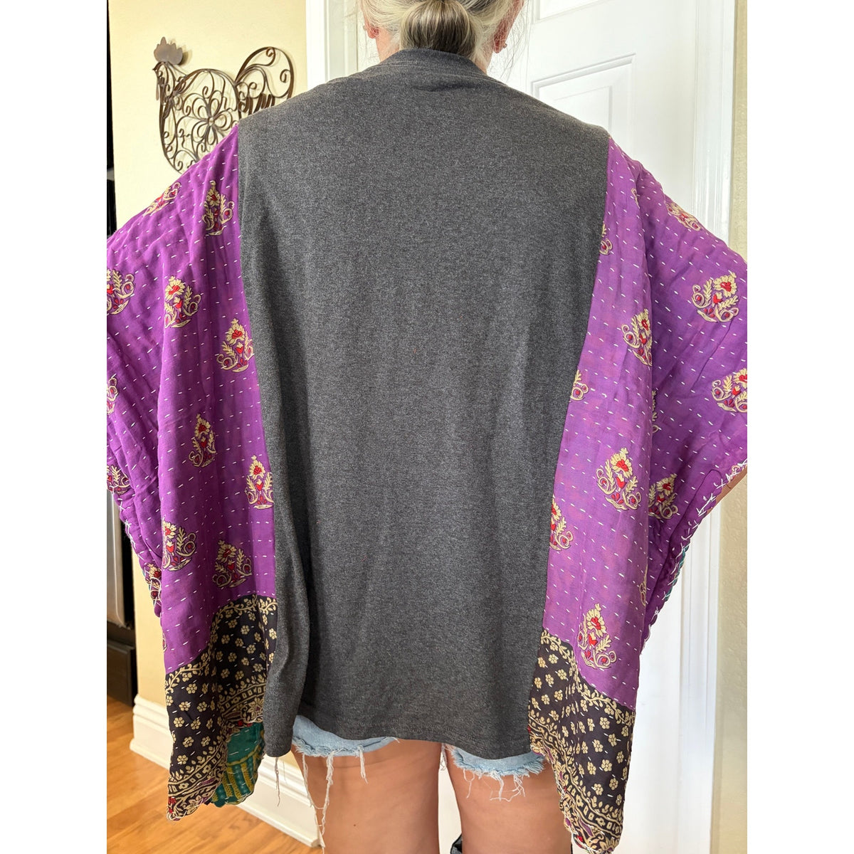 Marilyn Monroe Upcycled Kantha Tunic Top Shirt OS Handmade Boho