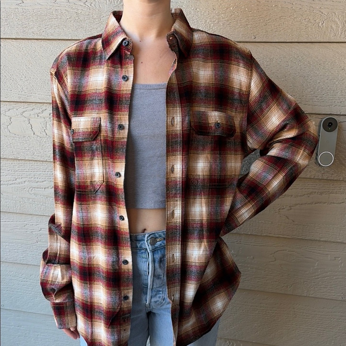 Rush Flannel shirt upcycled one-of-a-kind size medium M men's / unisex