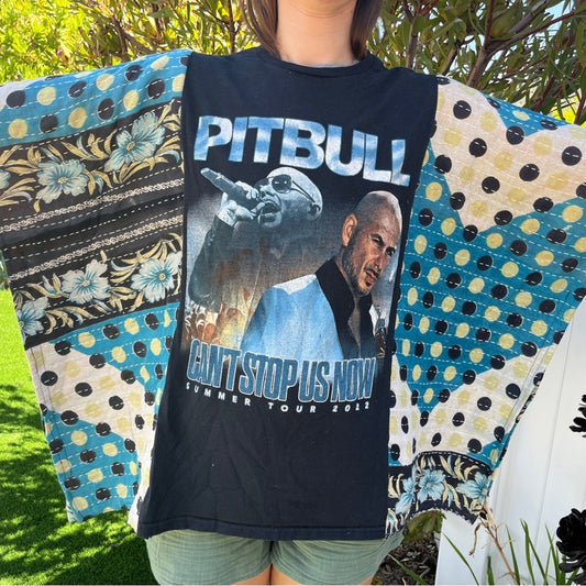Pitbull Upcycled Kantha Tunic Top Shirt OS Handmade
