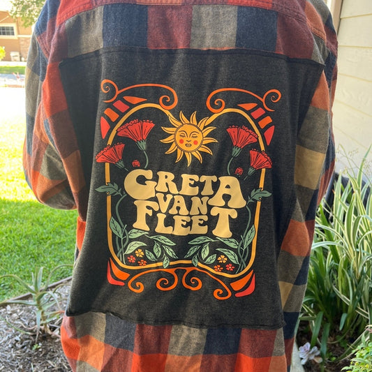 Greta Van Fleet Flannel Shirt unisex size XL X-large