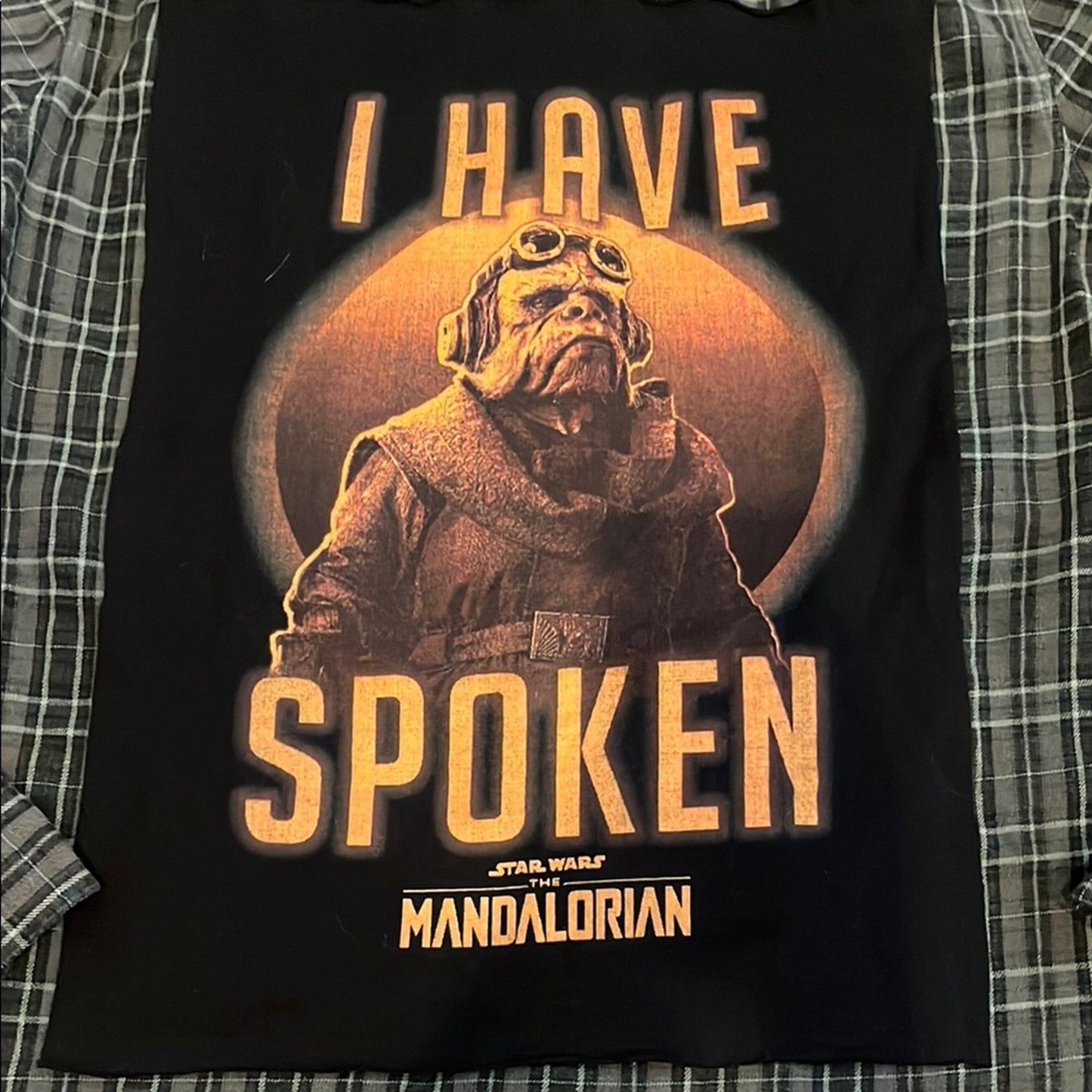 Star Wars Mandalorian Upcycled Flannel Shirt Unisex Size XL X-large