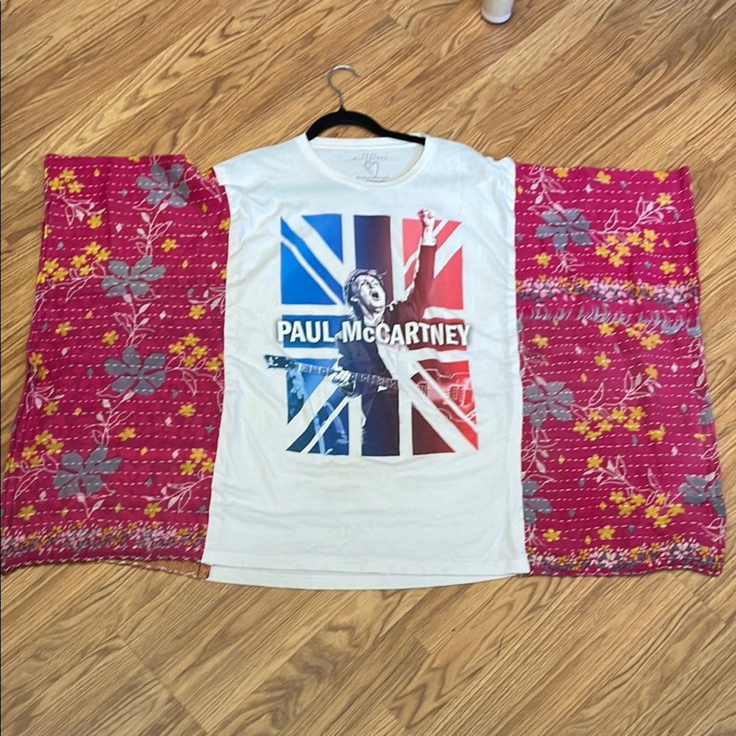 Paul McCartney Upcycled Kantha Tunic Top Shirt OS Handcrafted Bohemian