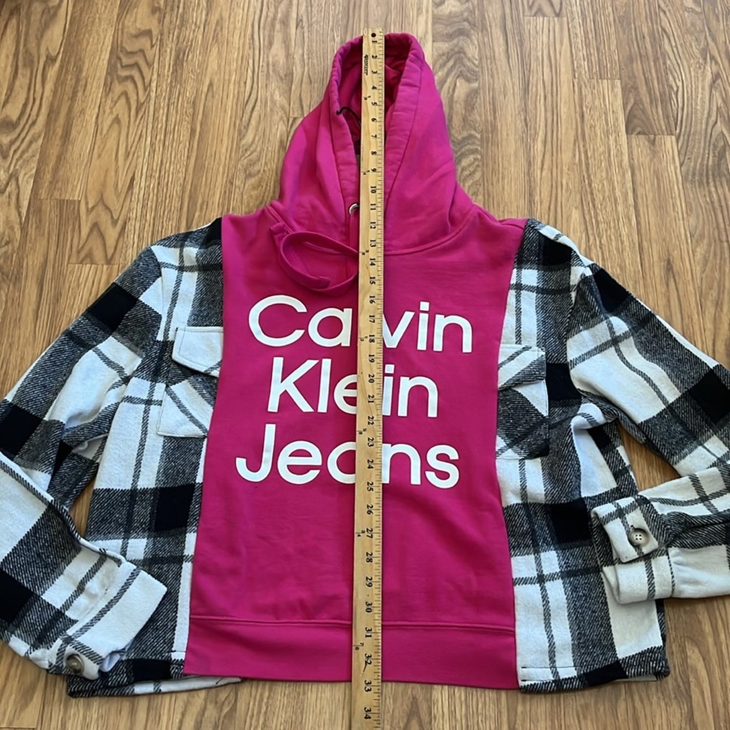 Calvin Klein Jeans Sweatshirt Flannel Shirt upcycled one size