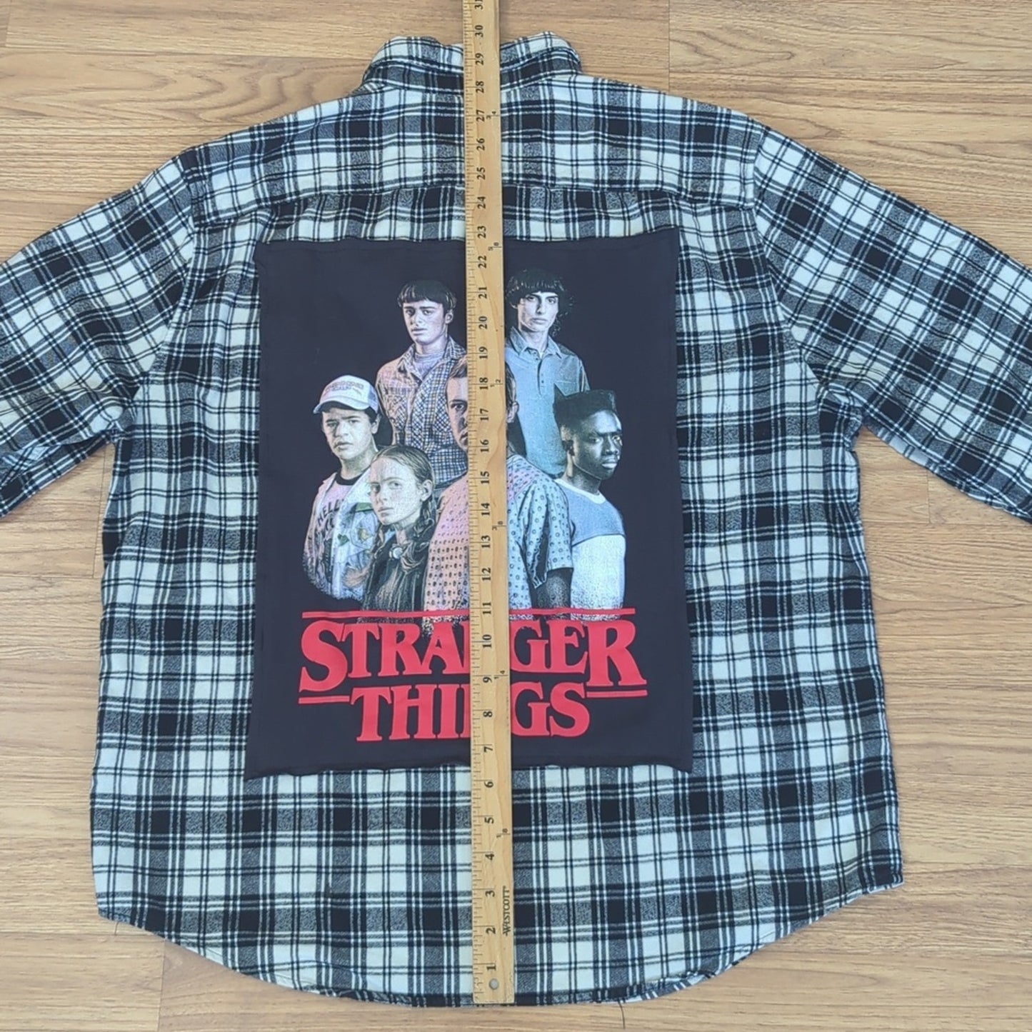 Pop Culture Flannel Shirt upcycled one of a kind unisex XL X-Large