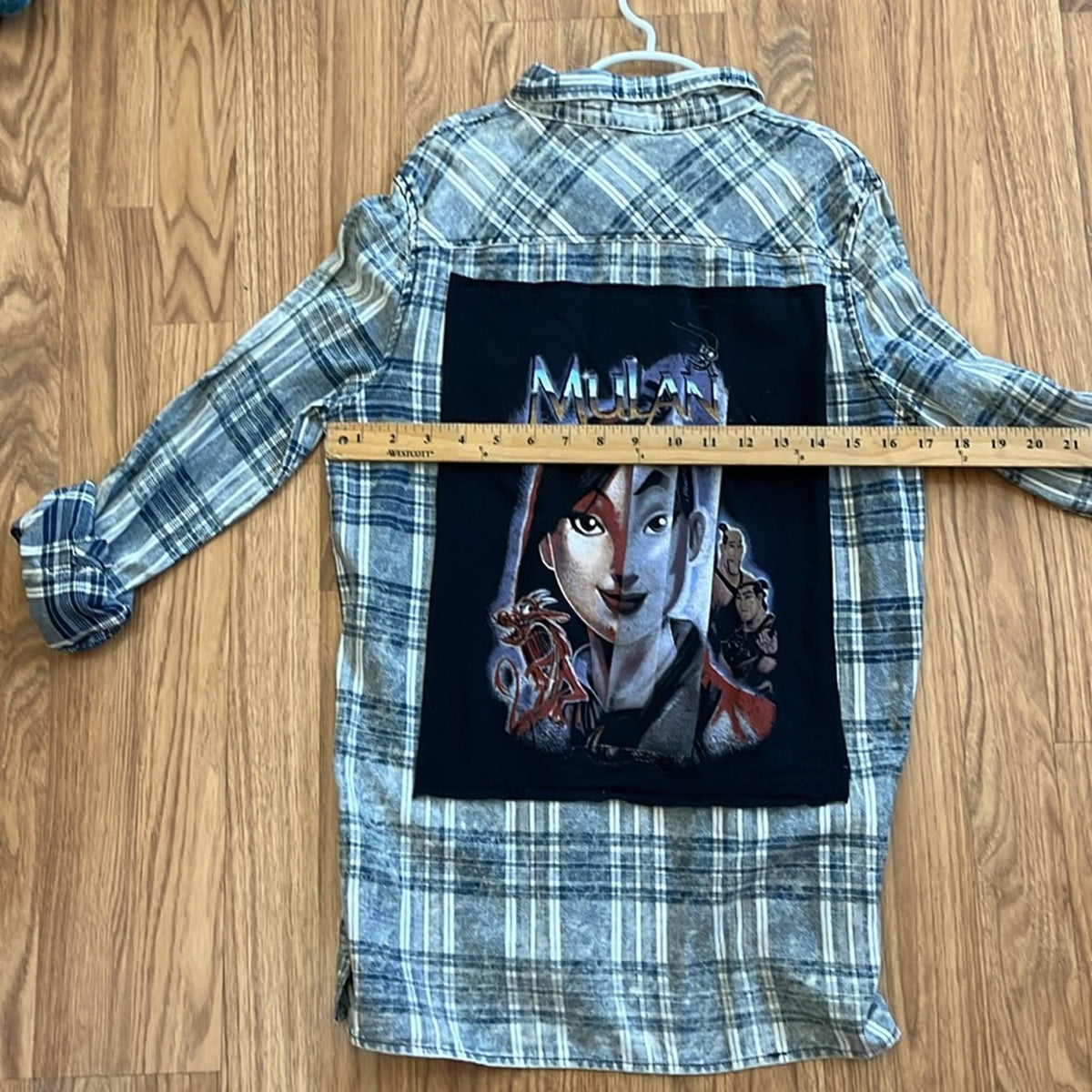 Disney Mulan Flannel shirt upcycled size 16 size XL