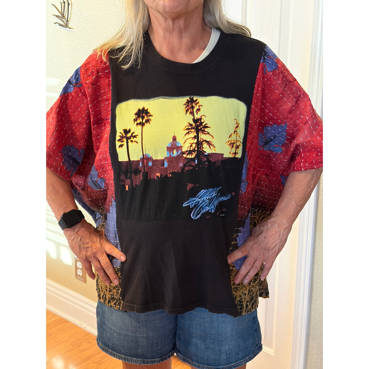 Eagles Hotel California Upcycled Kantha Tunic Top Shirt OS