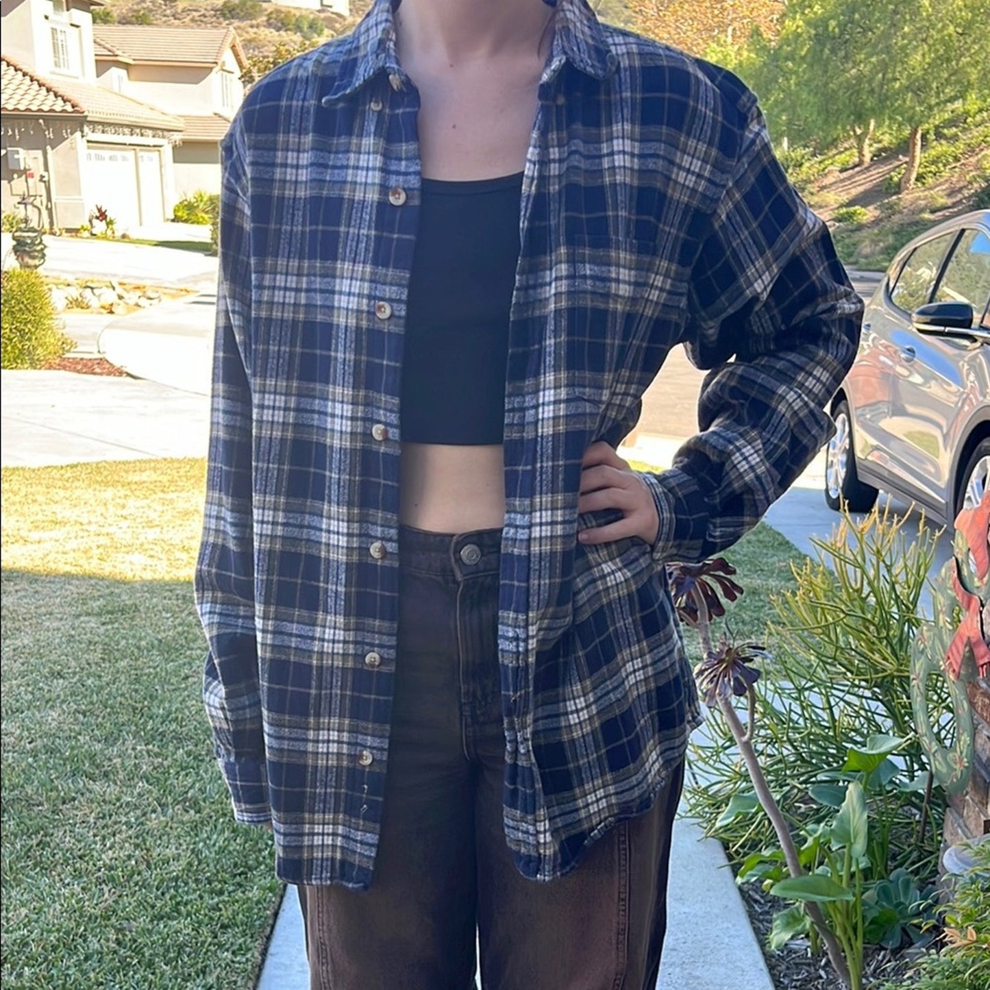 Johnny Cash Upcycled Flannel Shirt Handmade Unisex Size Medium M