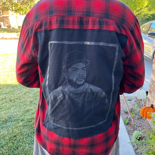 Boyz n the Hood Flannel Shirt upcycled unisex Size X-Small XS