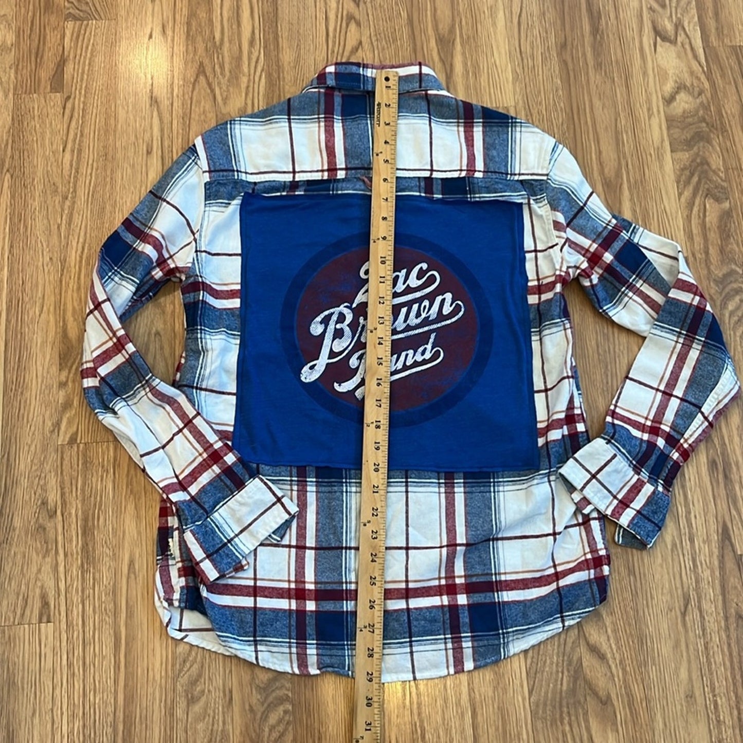 Zac Brown Band Flannel Shirt upcycled unisex size Large L