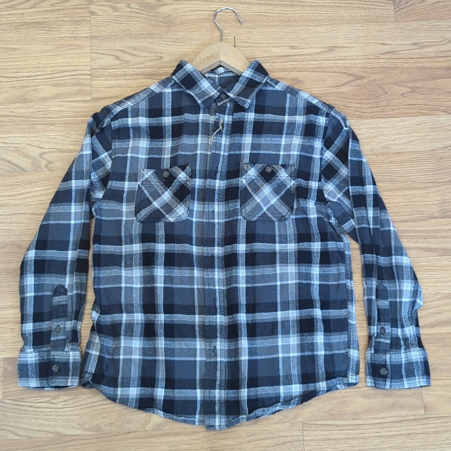 Merry Christmas Santa Flannel Shirt upcycled unisex XL