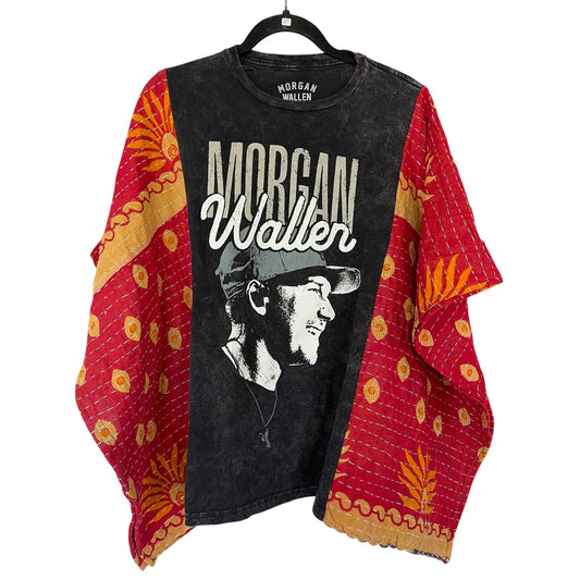 Morgan Wallen Upcycled Kantha Tunic Top Shirt OS Handmade Boho