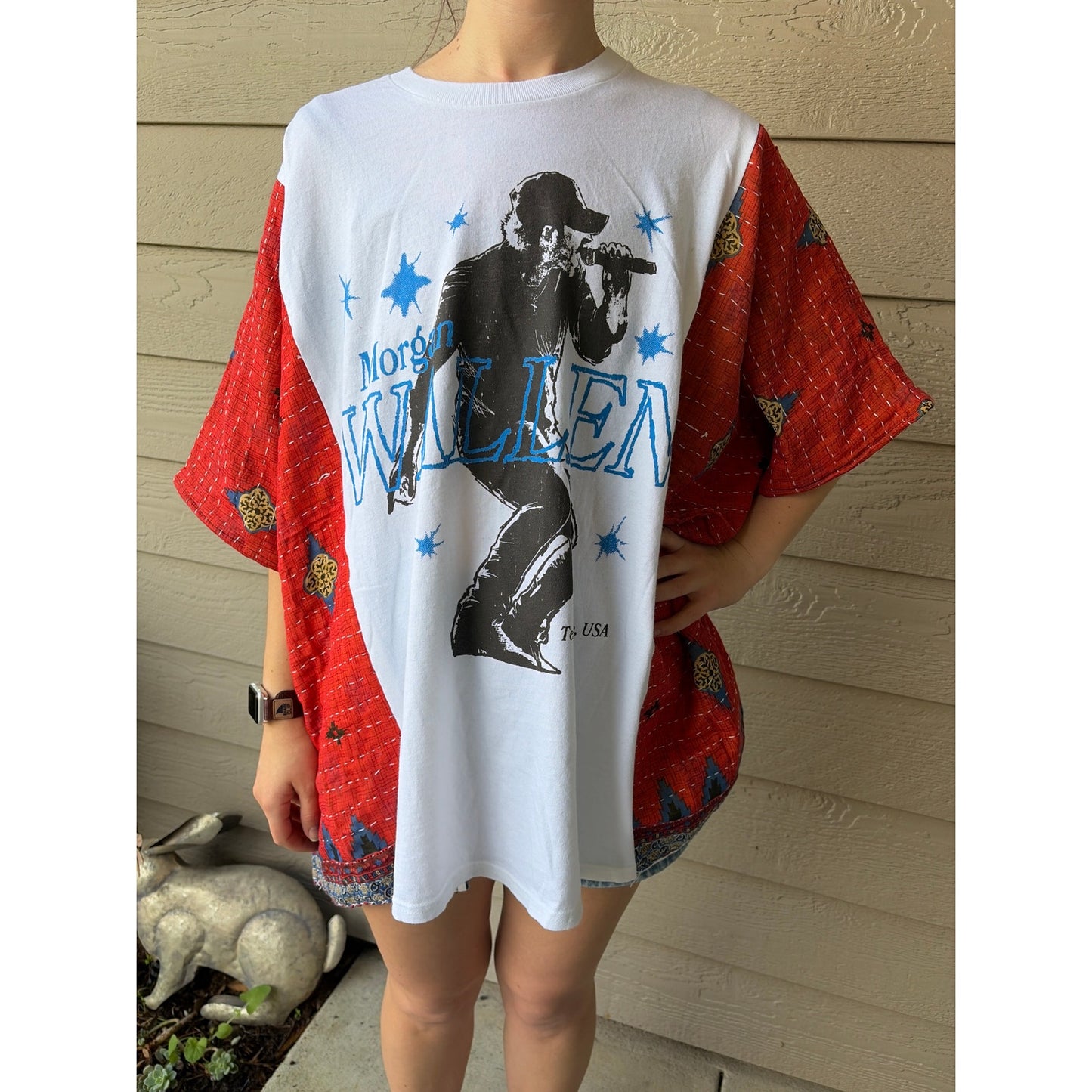 Morgan Wallen Upcycled Kantha Tunic Top Shirt OS Handmade Boho Hippie