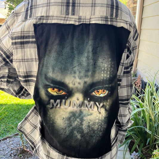 The Mummy Flannel Shirt upcycled one of a kind unisex size large