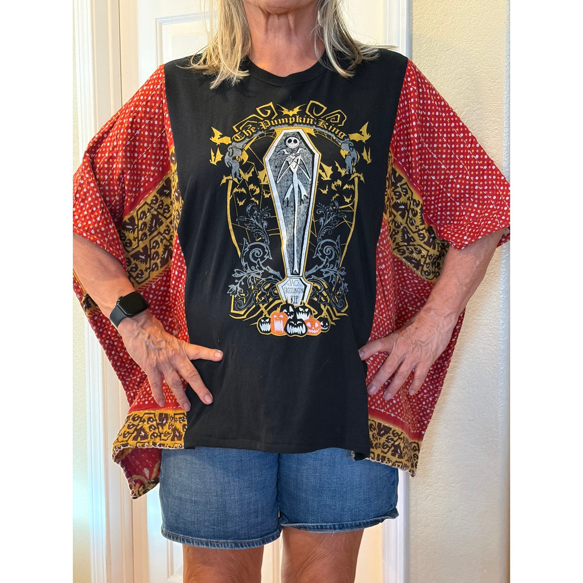Nightmare Before Christmas Upcycled Kantha Tunic Top Shirt