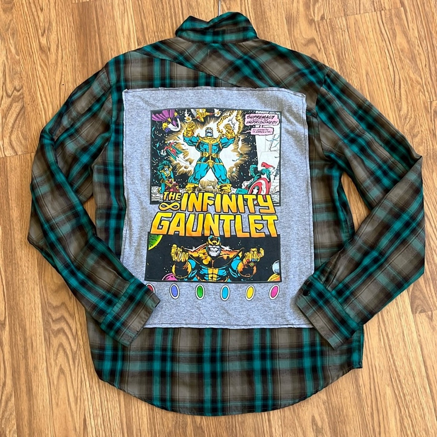 The Infinity Gauntlet Guardians of the Galaxy Flannel Shirt unisex Medium M