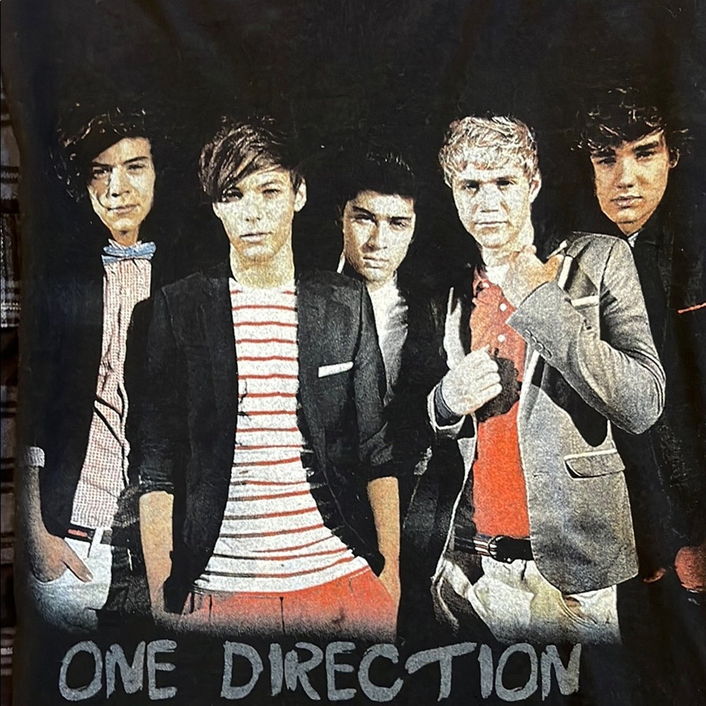 One Direction Flannel Sweatshirt Top upcycle one Size