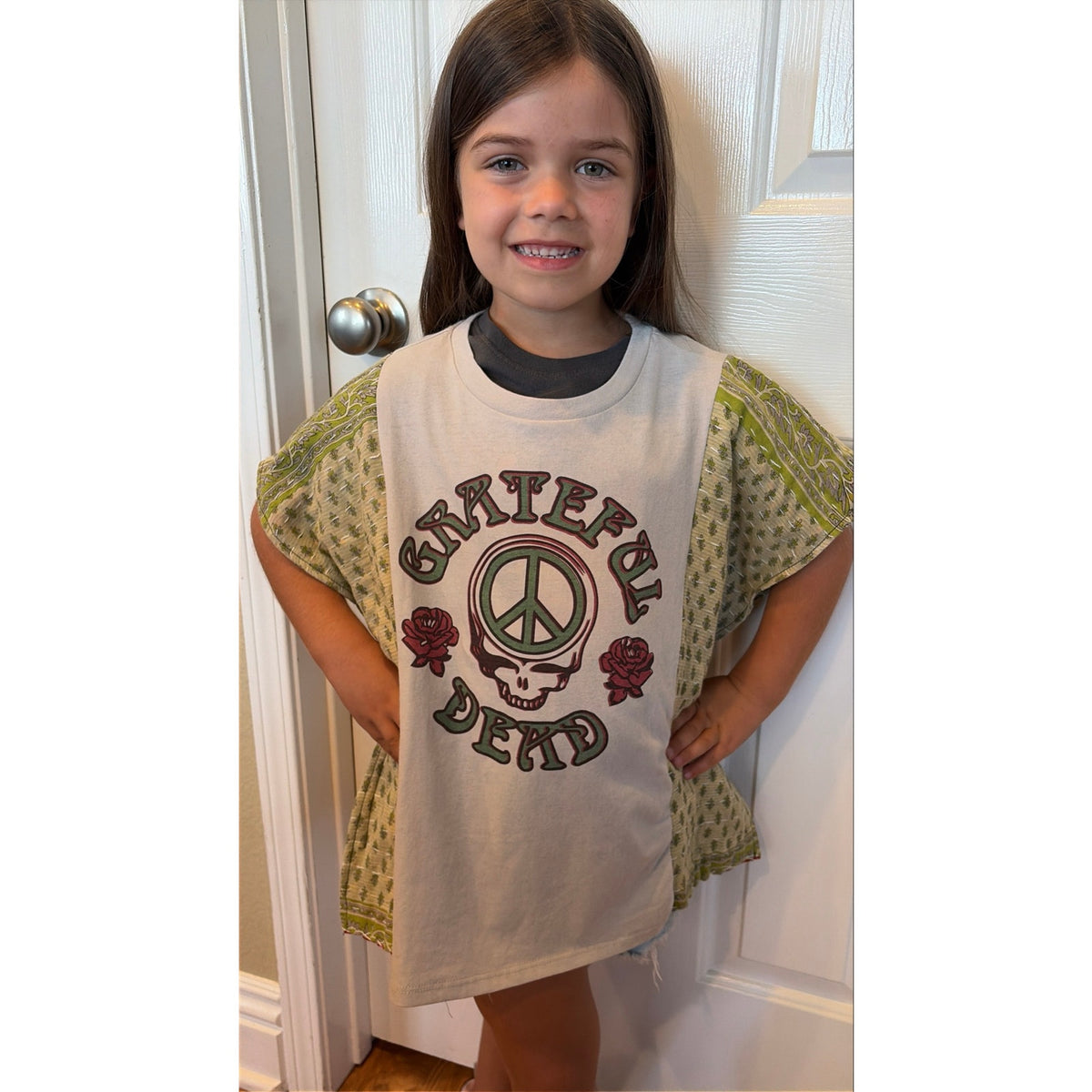 Grateful Dead Upcycled Tunic Top Shirt OS Handmade Boho Girls