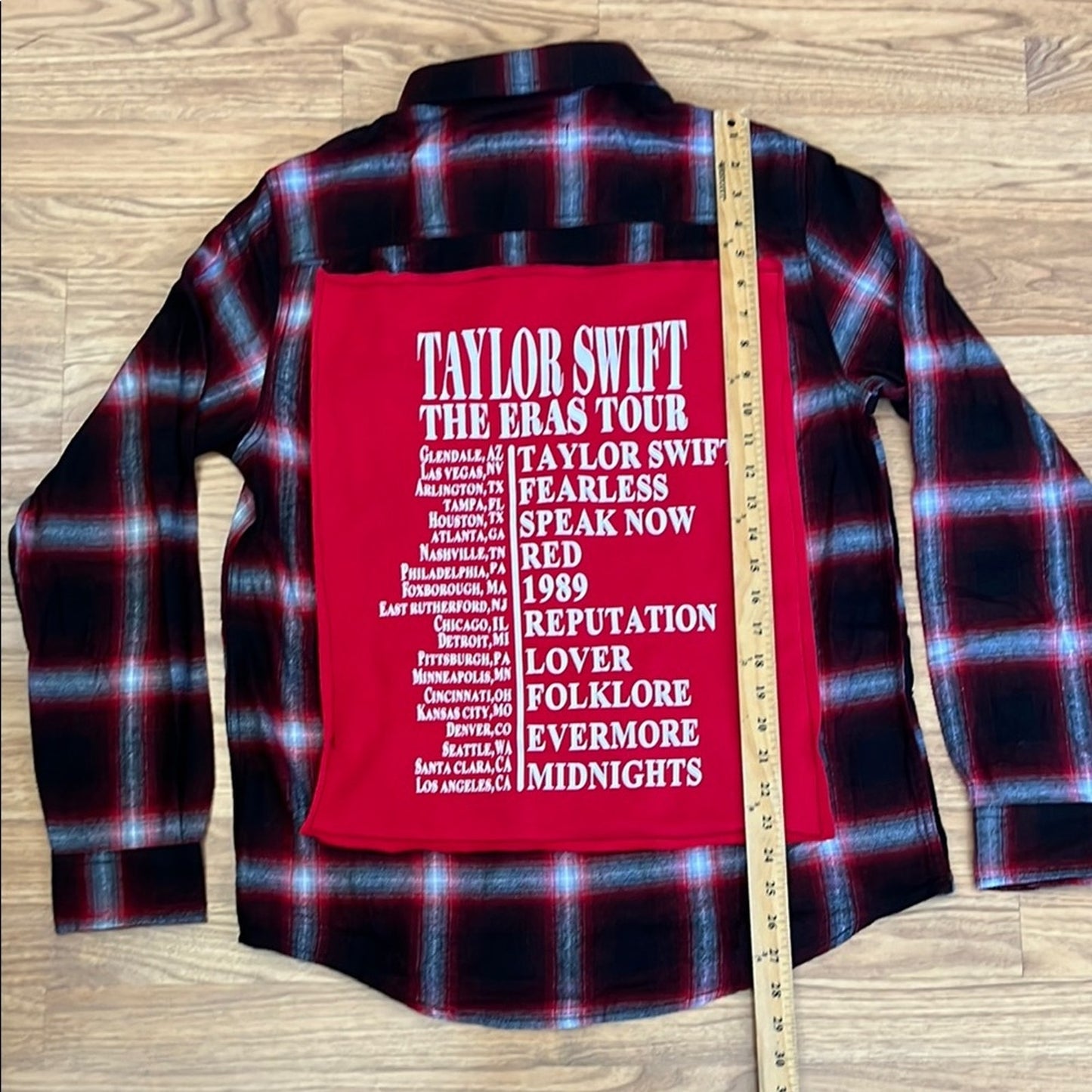 Taylor Swift Eras Tour Upcycled Flannel Shirt unisex Size Medium M