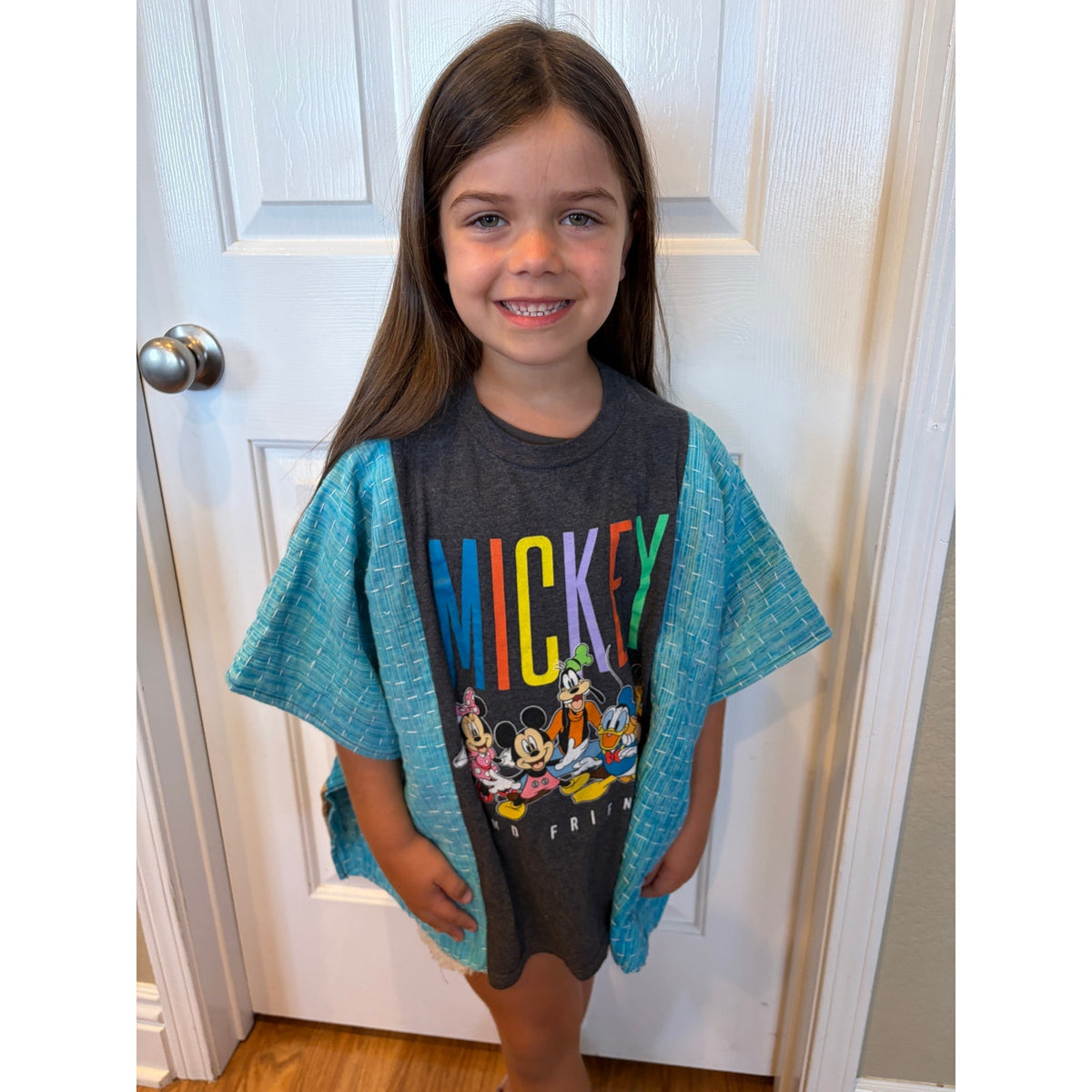 Mickey Mouse Upcycled Kantha Tunic Top Shirt OS Handmade