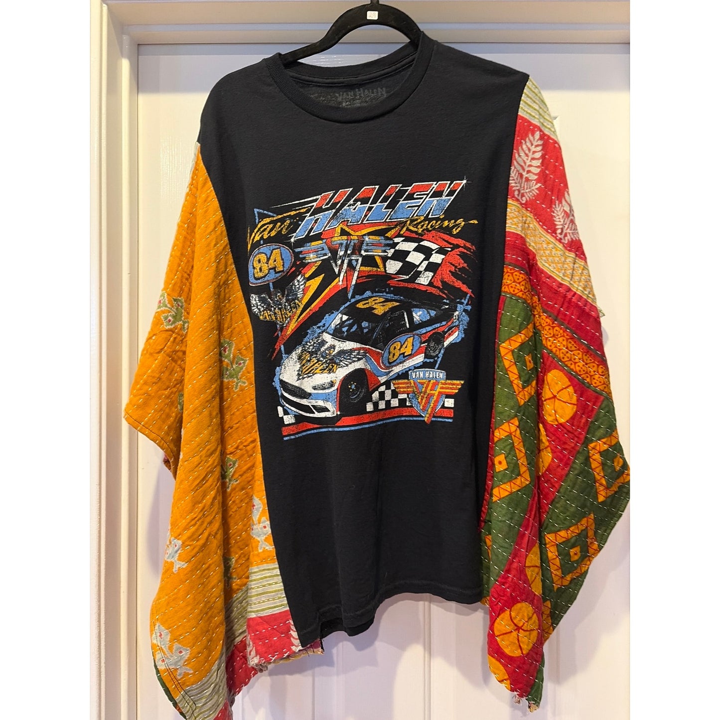 Van Halen Upcycled Kantha Tunic Top Shirt OS Handmade Boho