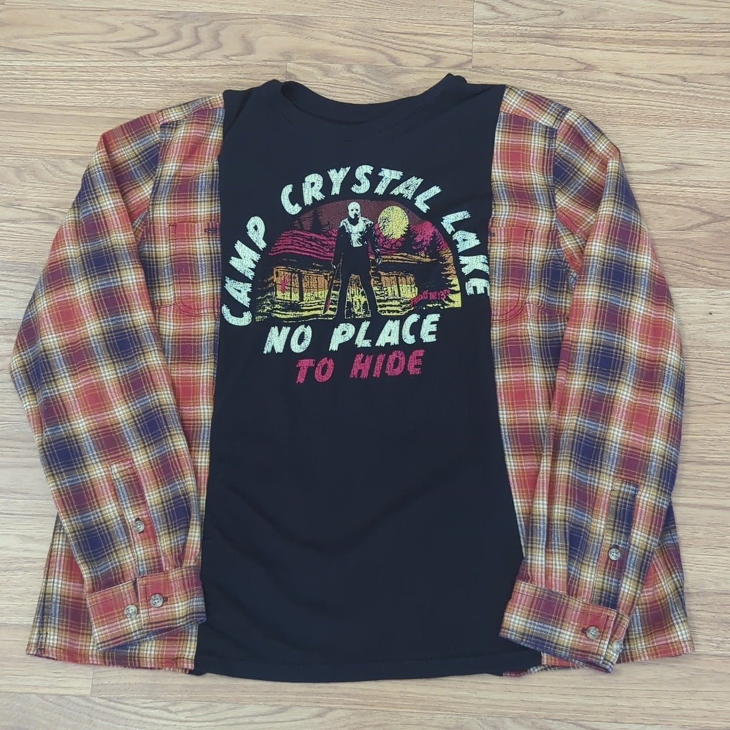 Friday the 13th Camp Crystal Lake Halloween Flannel shirt sweatshirt unisex