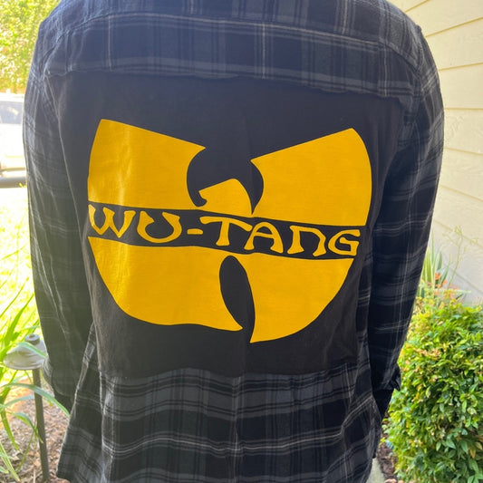 Wu-Tang Flannel Shirt upcycled one of a kind unisex Medium M