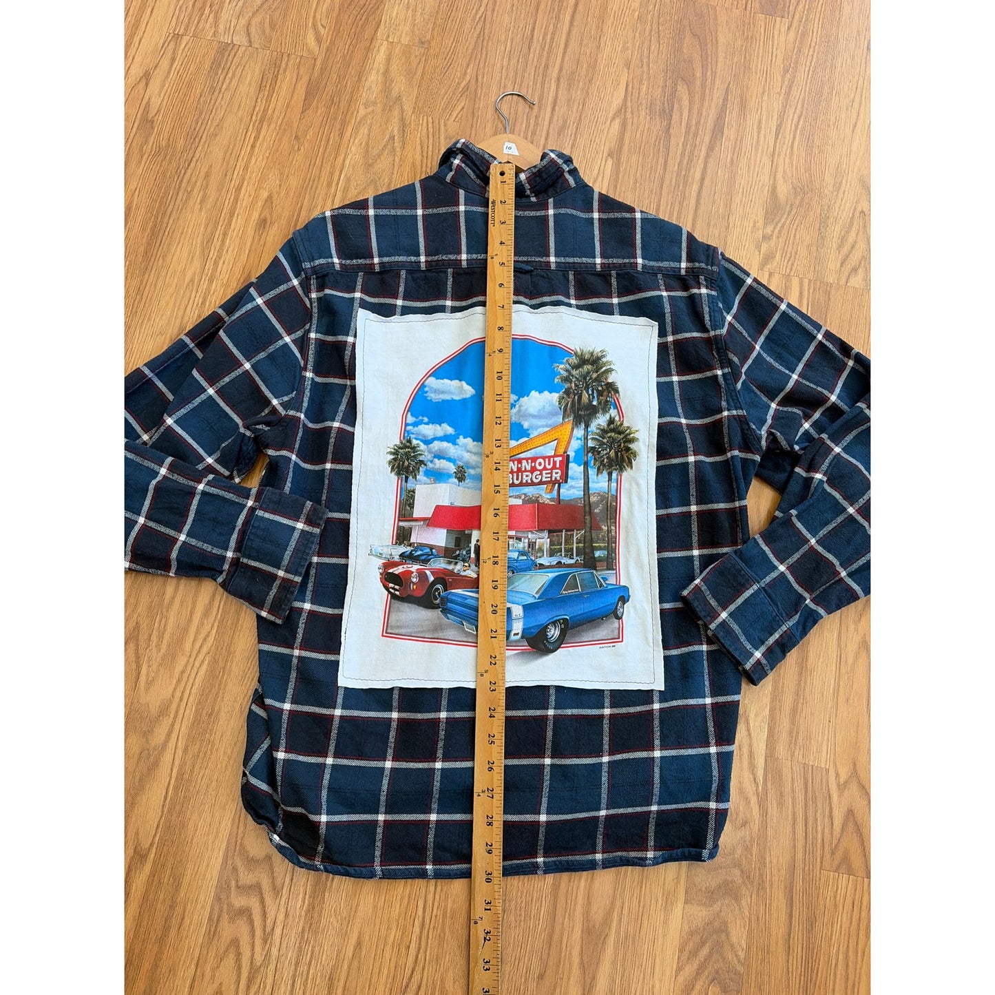 In n Out Upcycled Flannel Shirt Unisex Size XL X-large