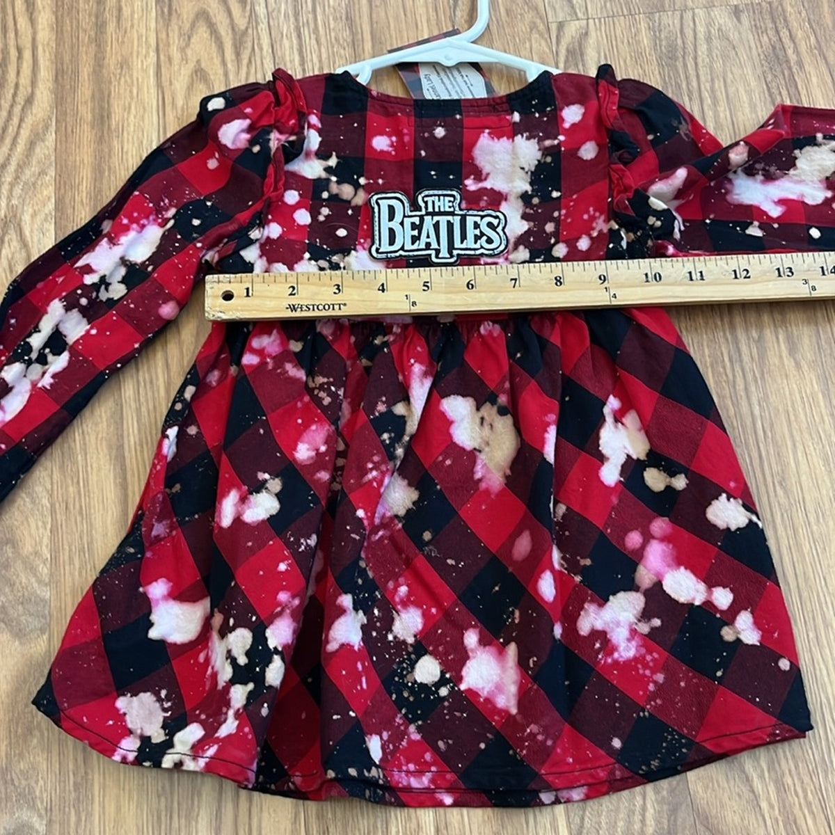 The Beatles Bleaches Flannel Dress upcycled Size 3T