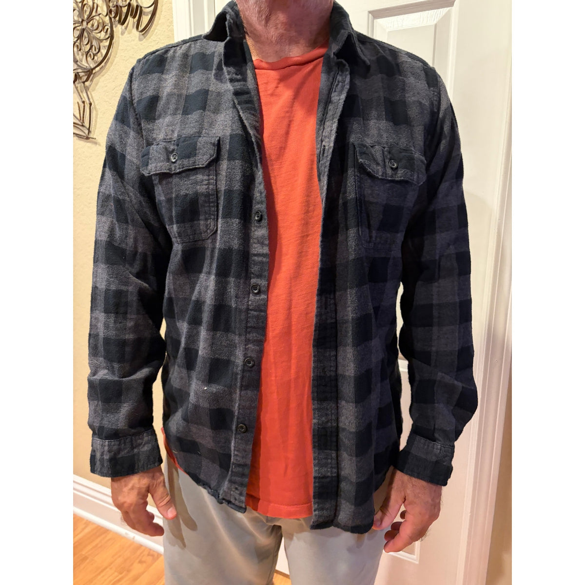 Johnny Cash Upcycled Flannel Shirt Unisex Size L Large