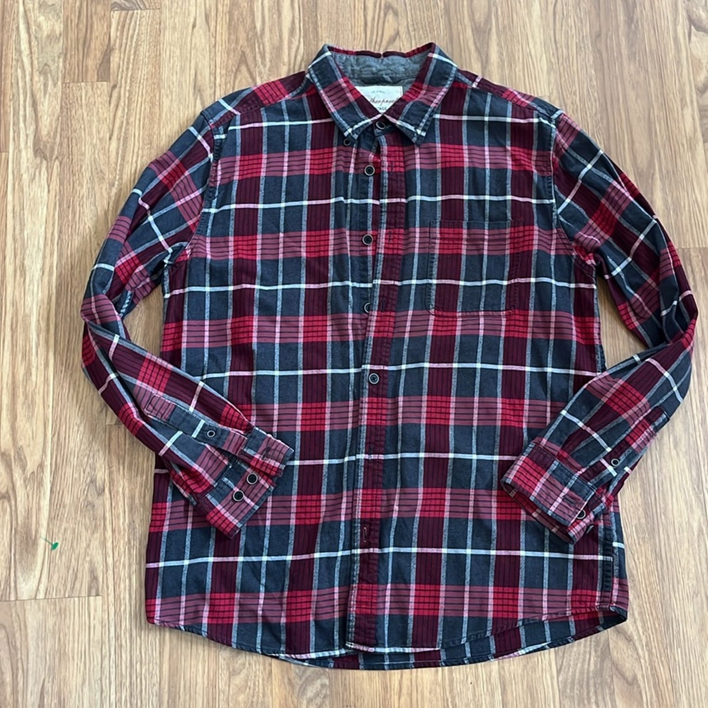 Real Grandpas Ride Motercycles Flannel Shirt Upcycled size Large L