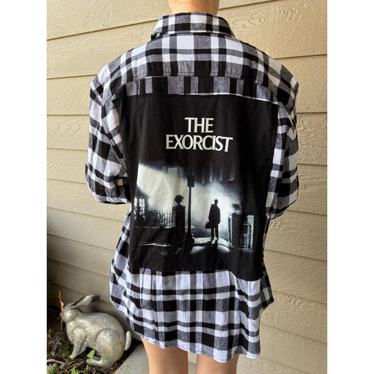 The Exorcist Upcycled Flannel Shirt Unisex Size Large L