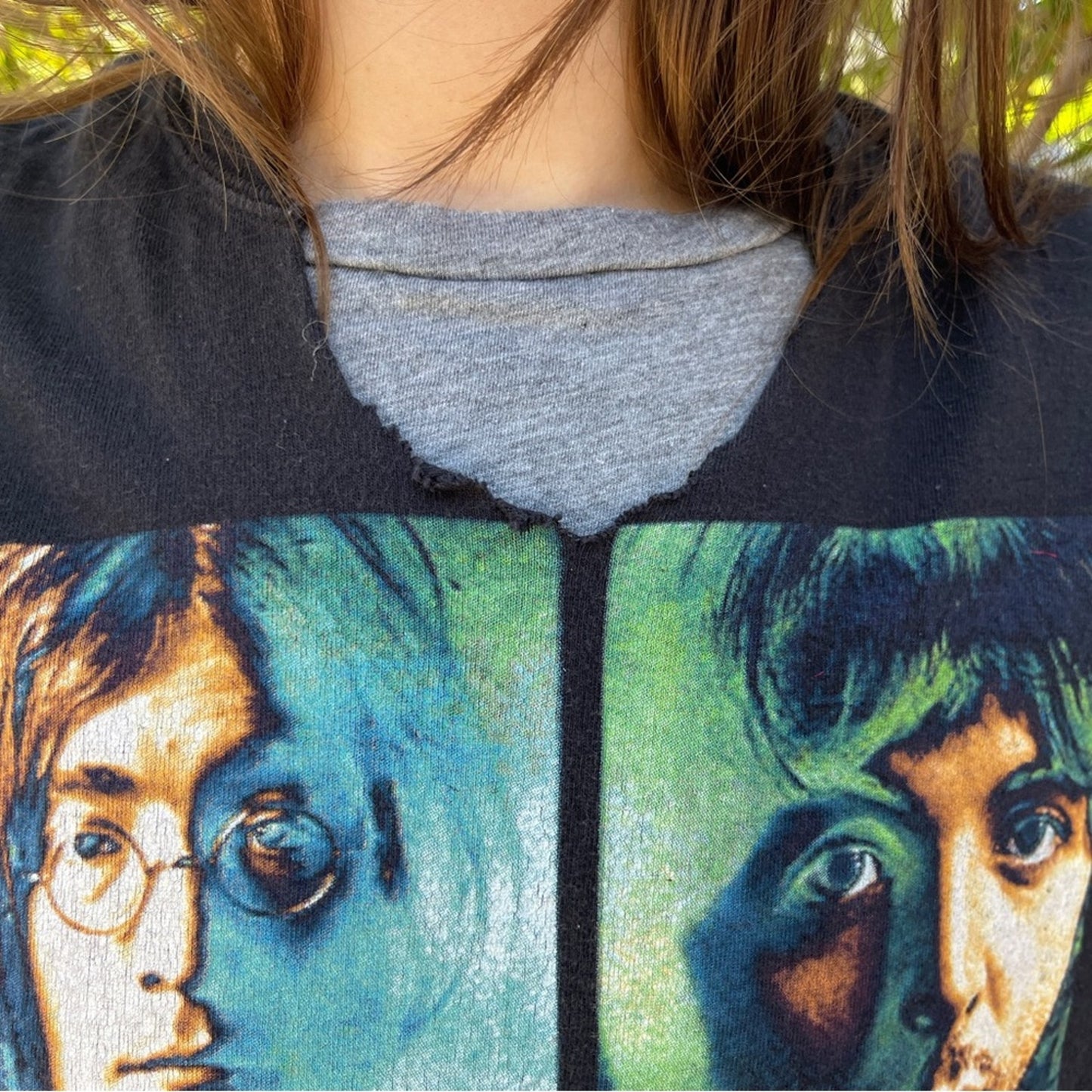 The Beatles Upcycled Kantha Tunic Top Shirt OS Handmade