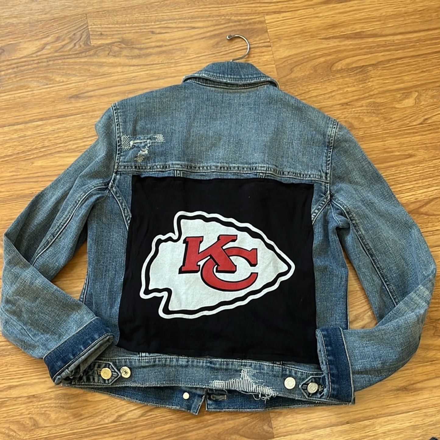 Kansas City Chiefs Jean Jackets upcycledone of a kind size 4
