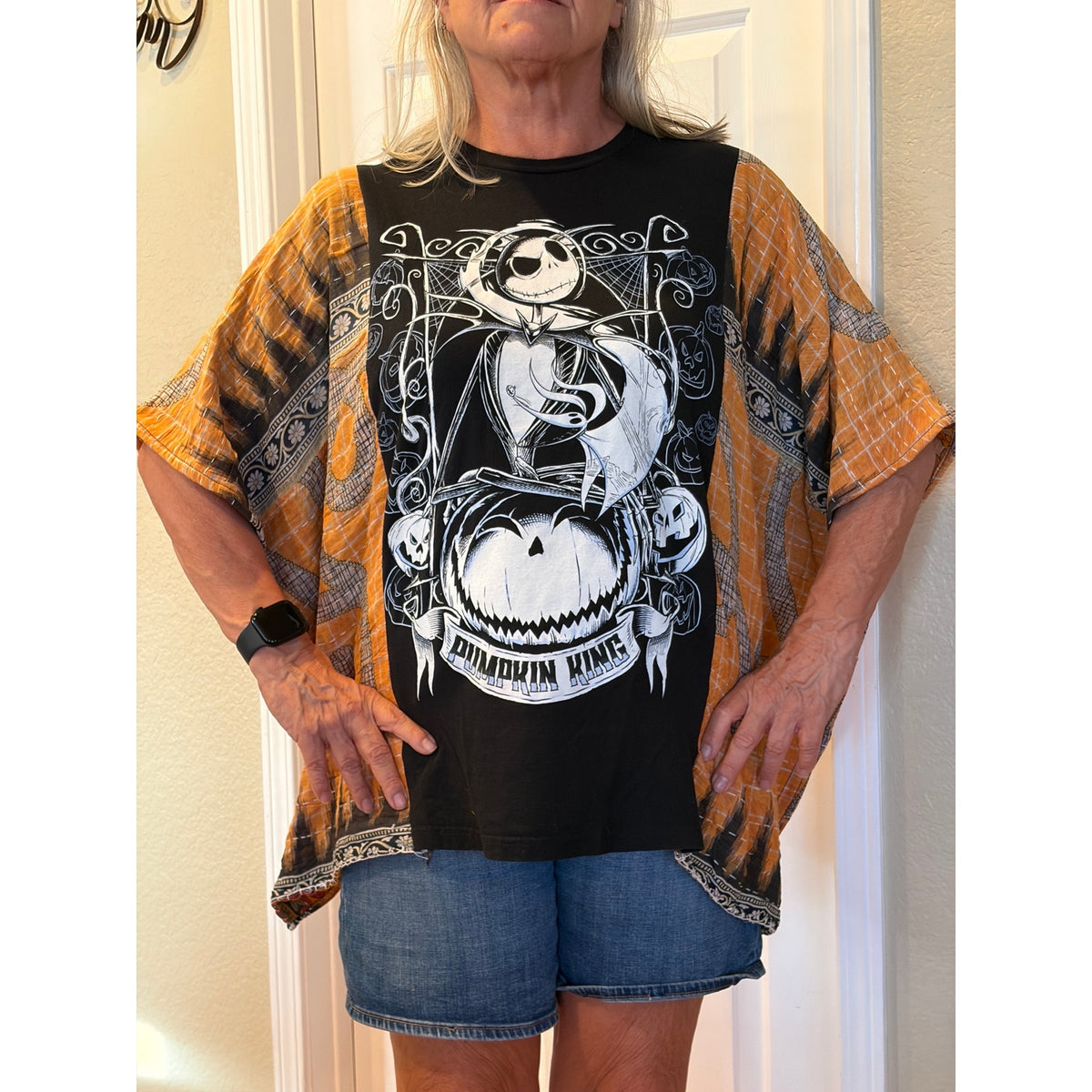 Pumpkin King Upcycled Kantha Tunic Top Shirt OS Handmade